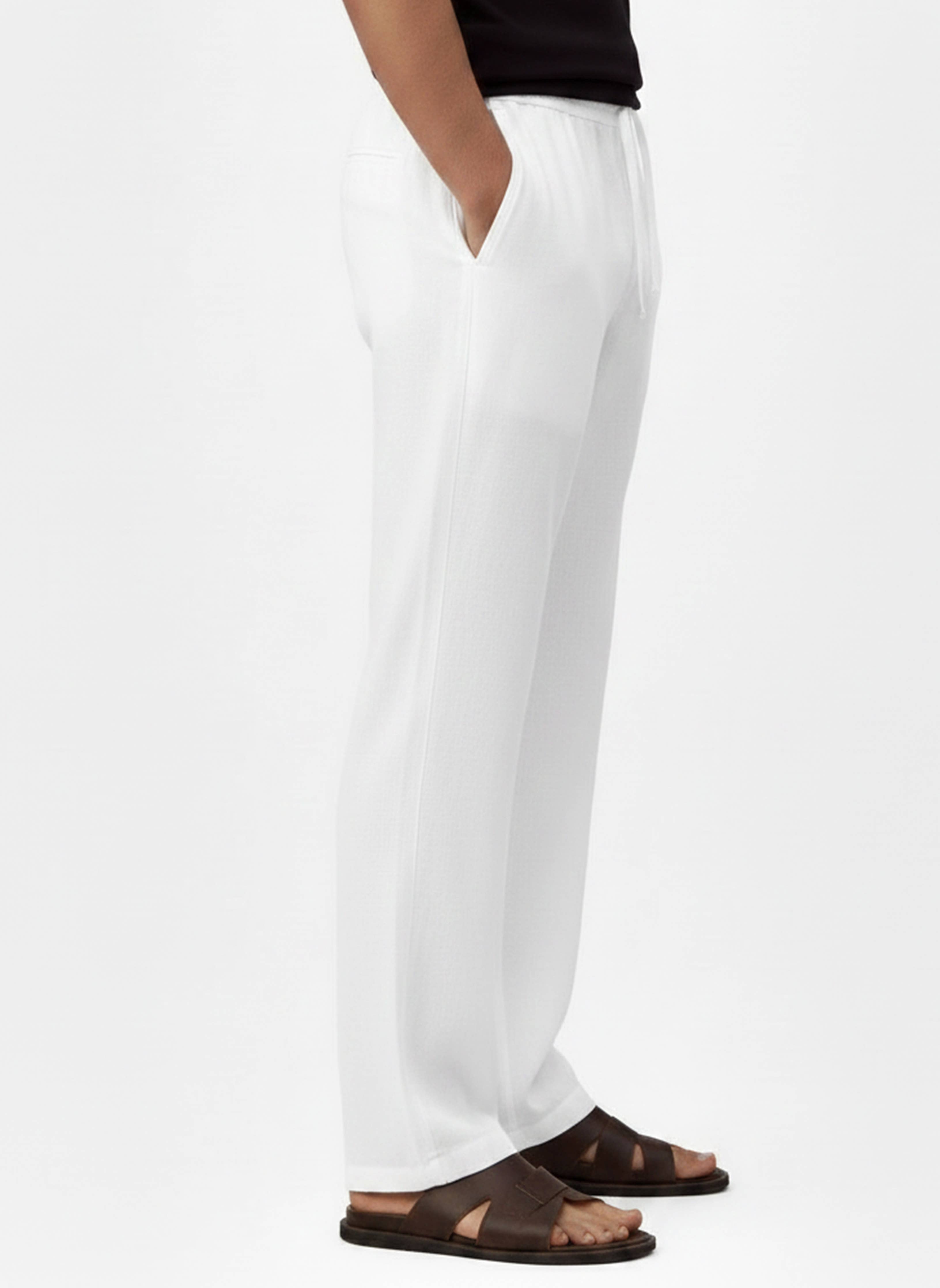Men's Linen blend Pants White