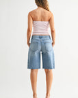 Seamed Longer Short Just Black Denim