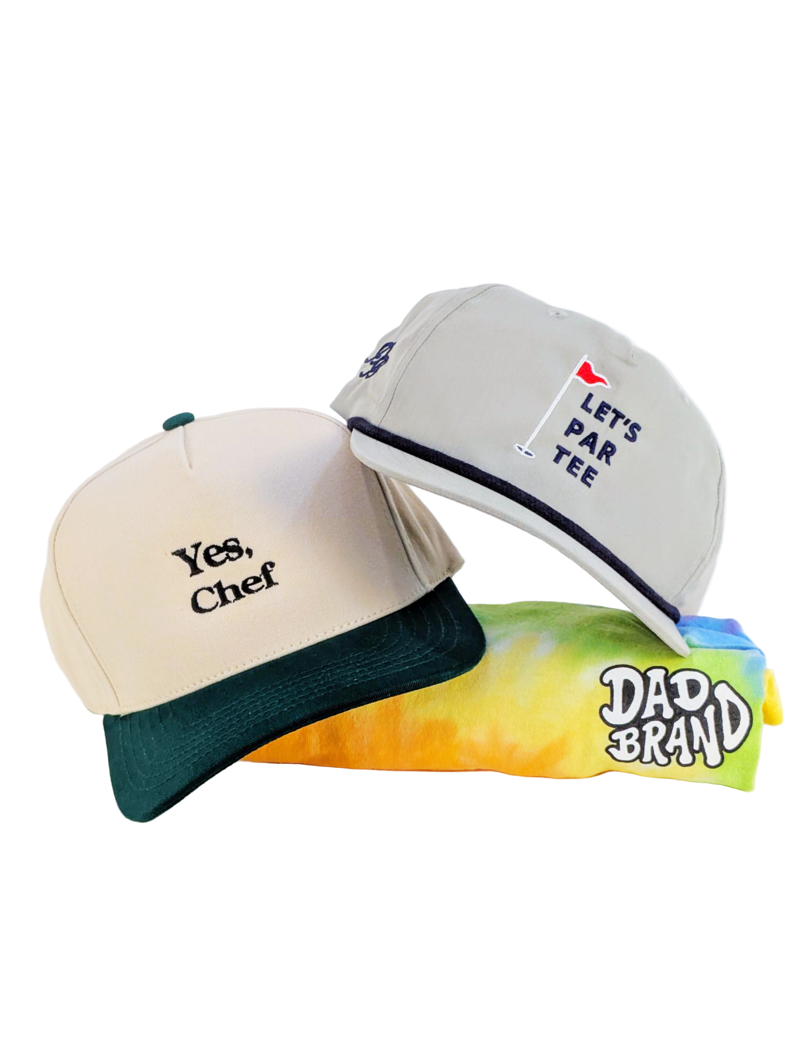 Yes Chef Snapback Hat - Cream Green Embroidered