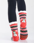 Women's Assorted Christmas Snowman Print Sherpa Socks