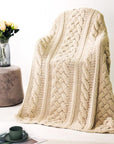 Super Soft Cable Knit Poly Microfiber Throw Blanket