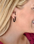 Holly Mini Hoop Earrings - True Black