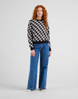 Pepita Cats Pattern Pullover Sweater
