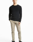 Structure Knit O-Neck Style Sweater