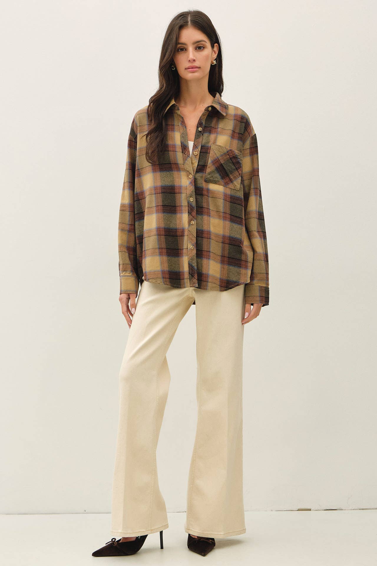 Sunset Plaid Flannel Shirt