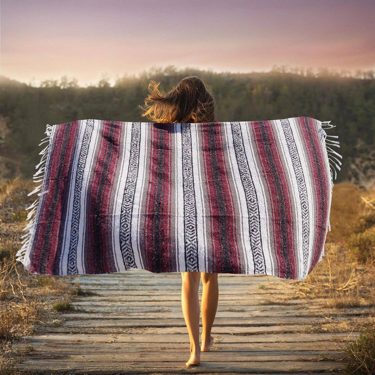 Authentic Extra Large Mexican Blanket (70"x50")
