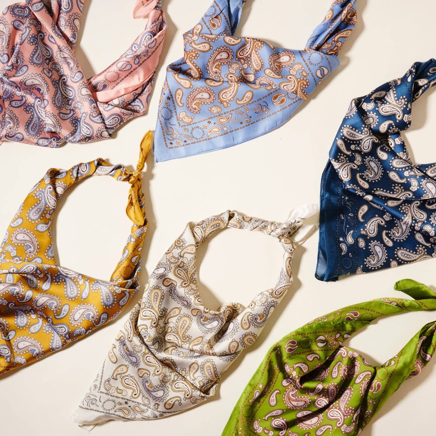Classic Paisley Silk-Feel Polyester Bandana Scarf