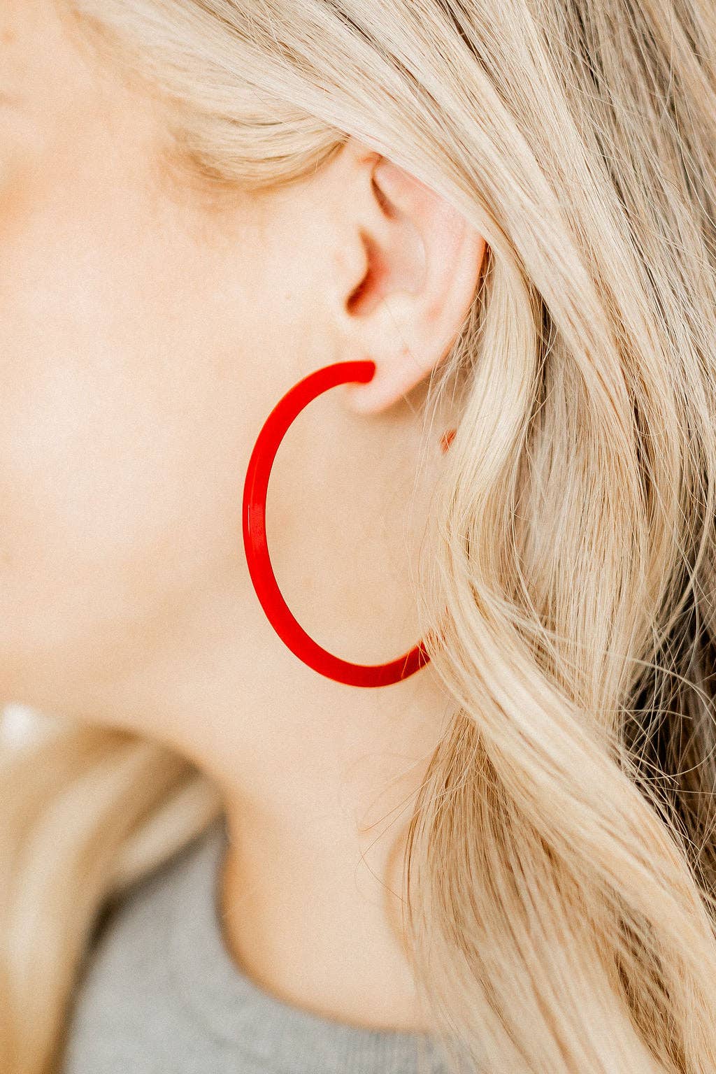 Holly Mega Hoop Earrings - True Red