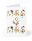 Mrs and Mrs Lesbian Wedding Card - Just Married Two Brides