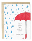 Under The Weather Umbrella Get Well Greeting Card