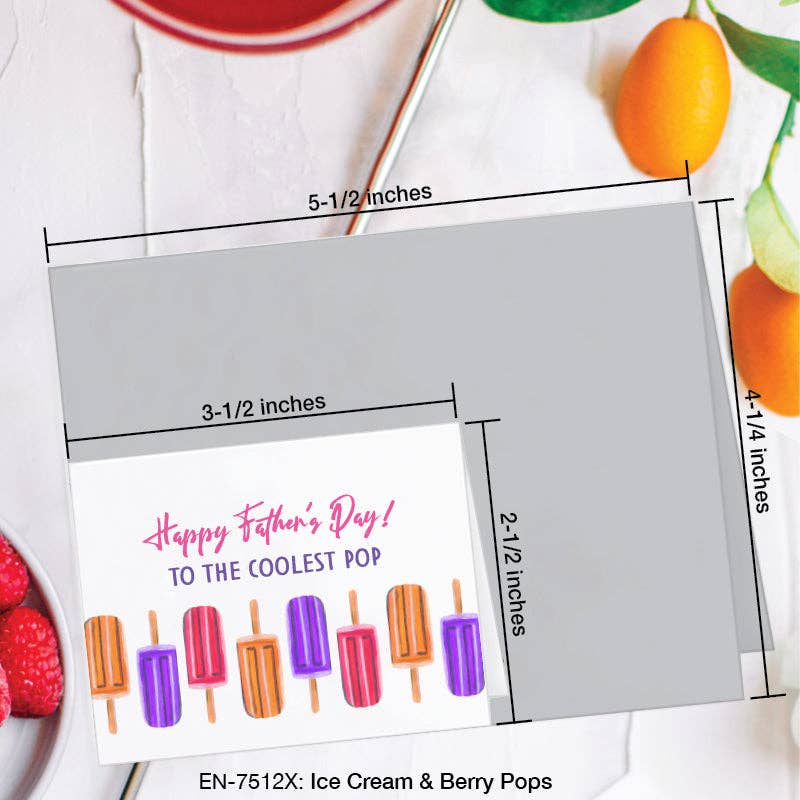 Ice Cream &amp; Berry Pops, Greeting Card (