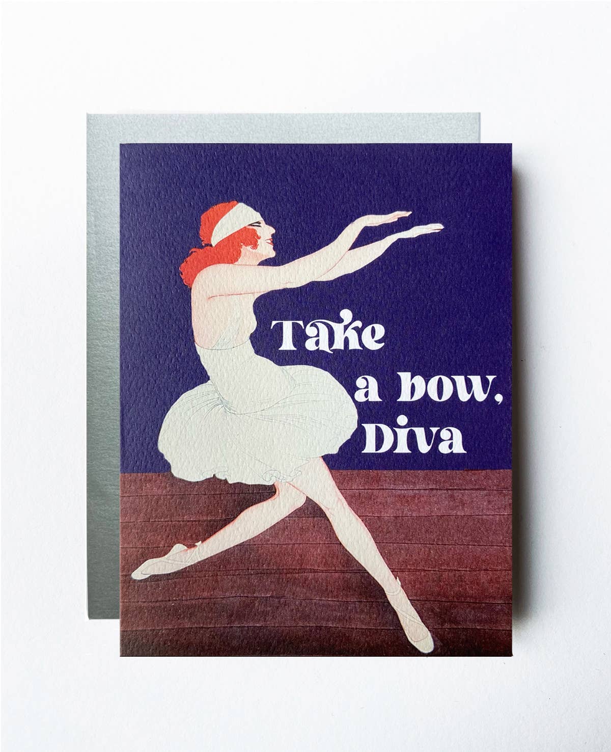 Take a Bow Vintage Art Deco Ballet Congratulations Card