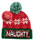 Holiday Naughty or Nice Sequin Pom Hat