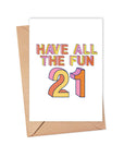 21st Birthday Card Funny Birthday Milestone Greeting Cards