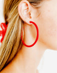 Holly Mega Hoop Earrings - True Red
