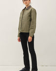 Barn Jacket with Faux Leather Collar