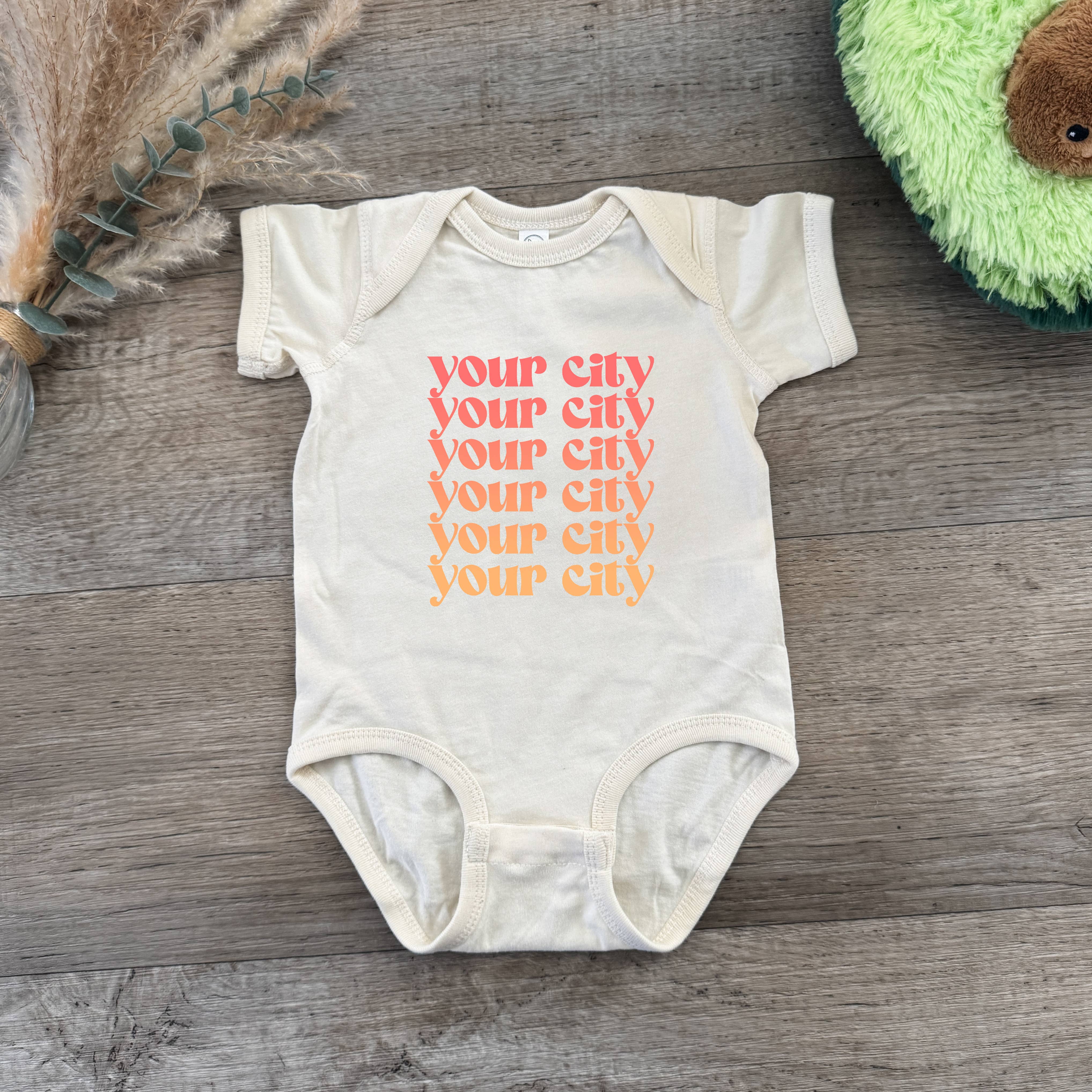 South Orange Ombre - Natural Baby Onesie