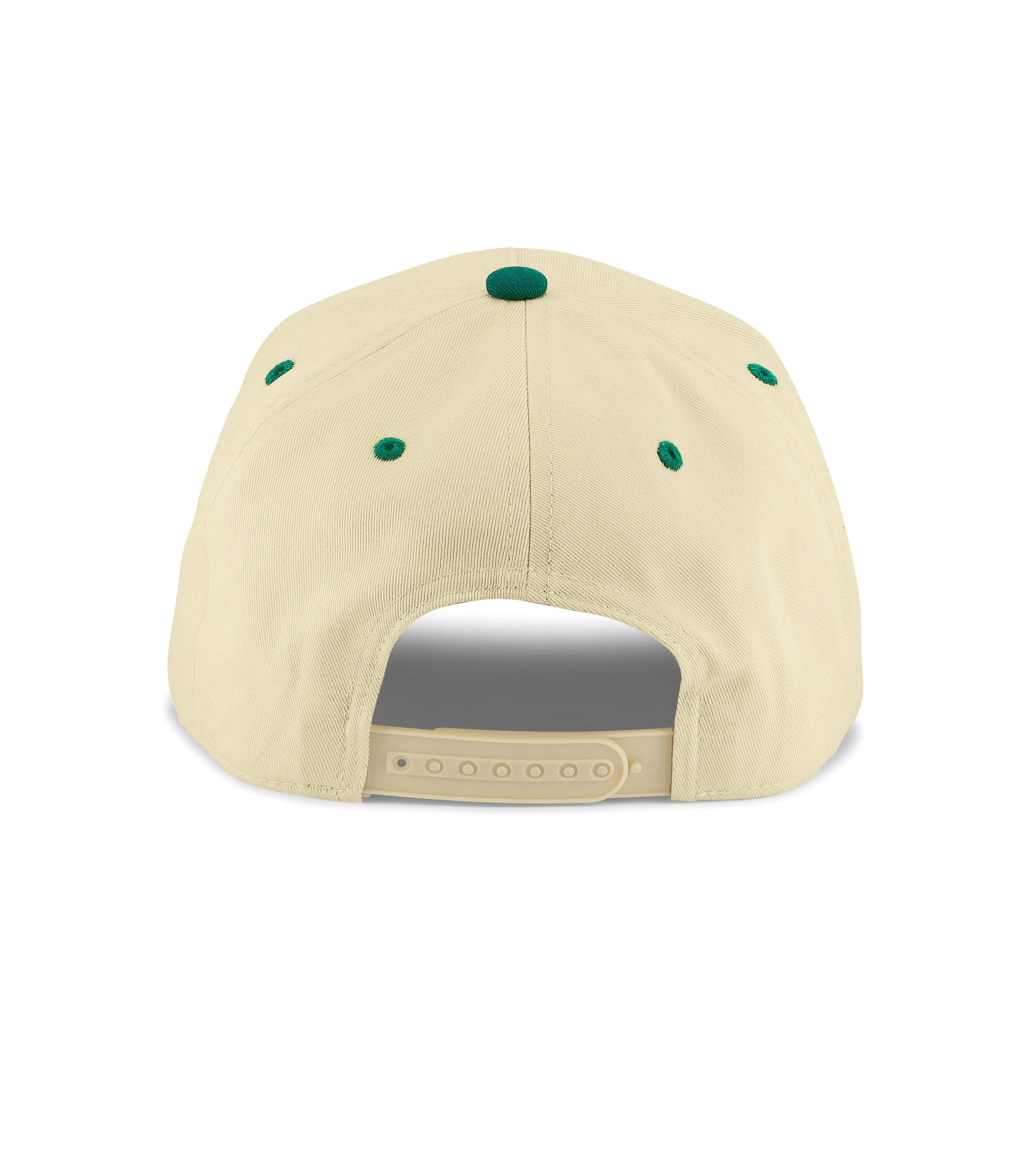 Yes Chef Snapback Hat - Cream Green Embroidered