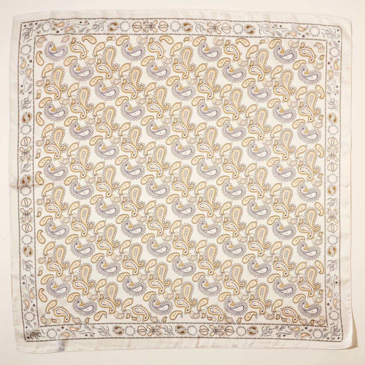 Classic Paisley Silk-Feel Polyester Bandana Scarf