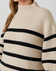 Mock Neck Ribbed Knit Sweater
