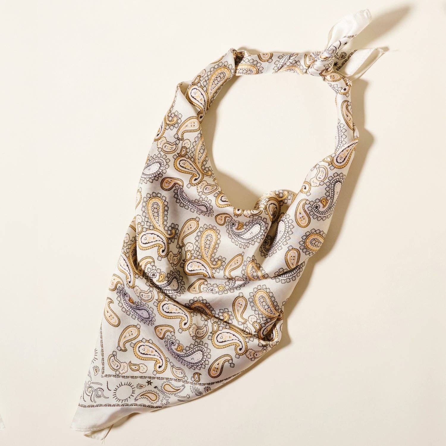 Classic Paisley Silk-Feel Polyester Bandana Scarf