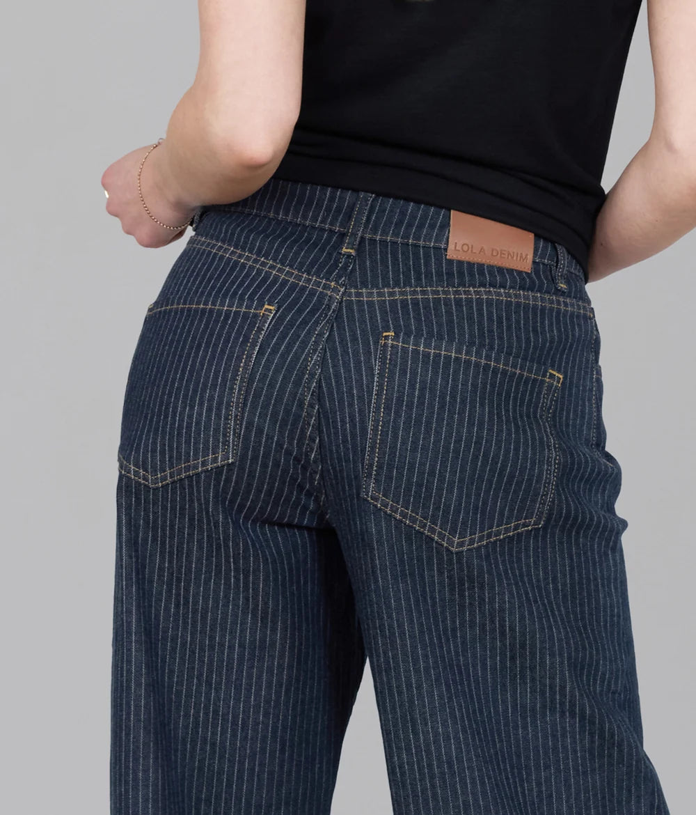 Colette Pinstripe Wide Leg Jean - Lola