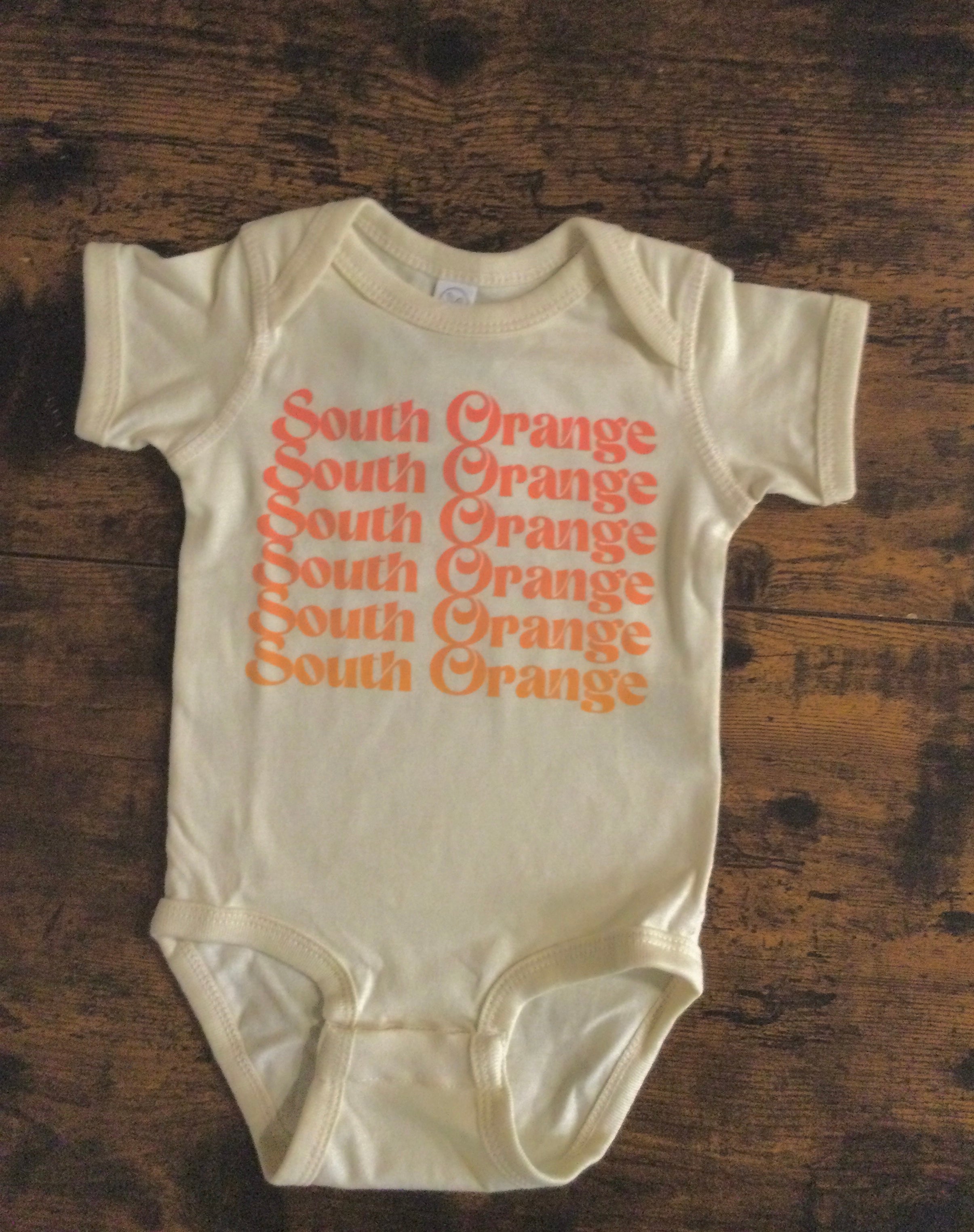 South Orange Ombre - Natural Baby Onesie