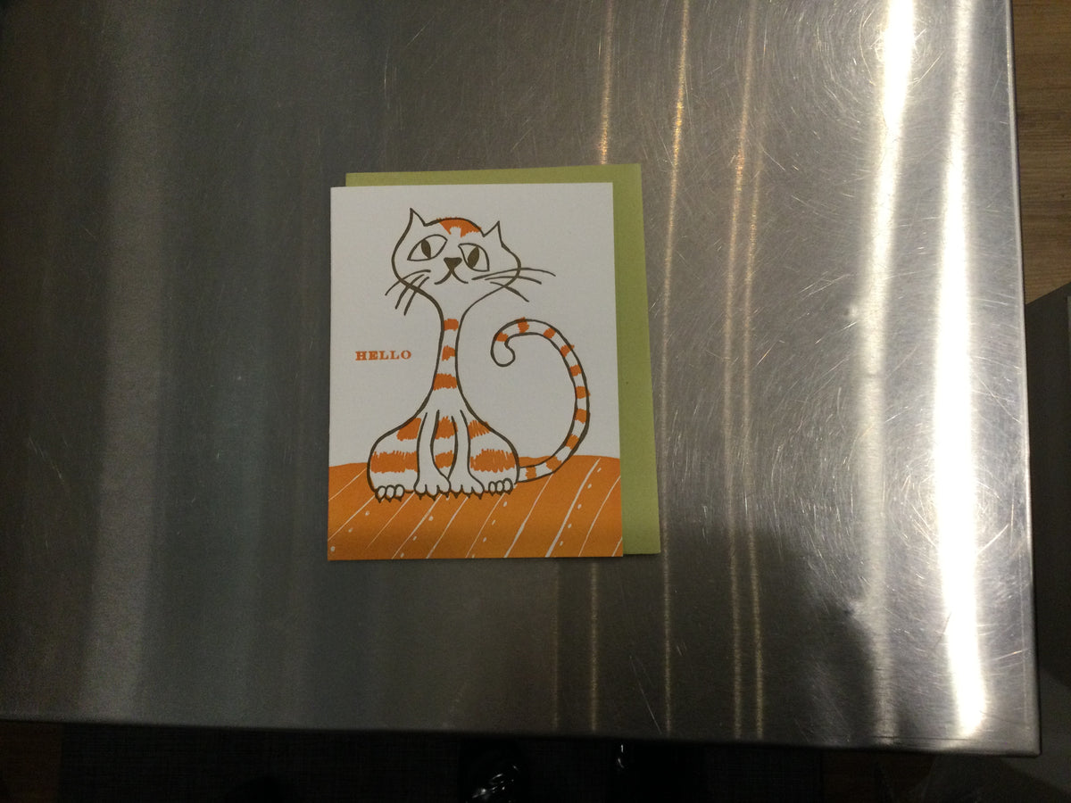 Hello Tabby Cat card