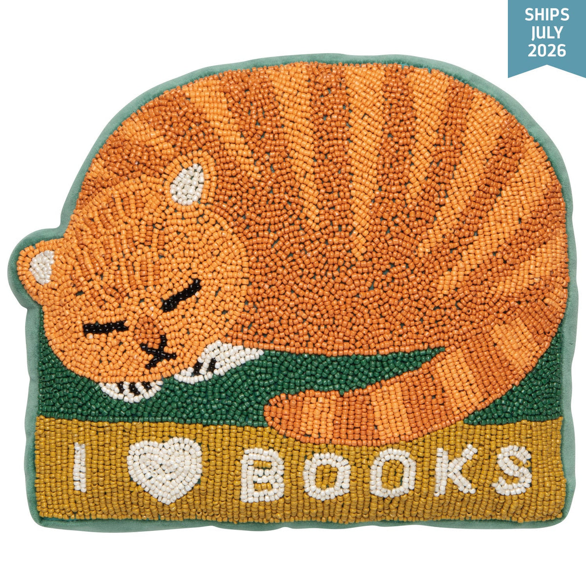 Book Club Beaded Throw Pillow