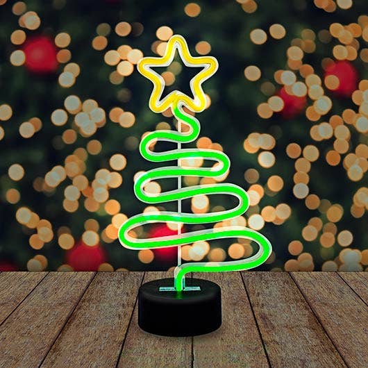 Festive Christmas Tree Neon Light