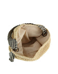 Striped Knot Handle Straw Tote