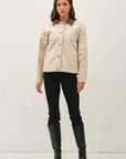 Barn Jacket with Faux Leather Collar