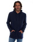 Tobias Textured Tonal Stretch Kangaroo Pocket Hoodie - Navy