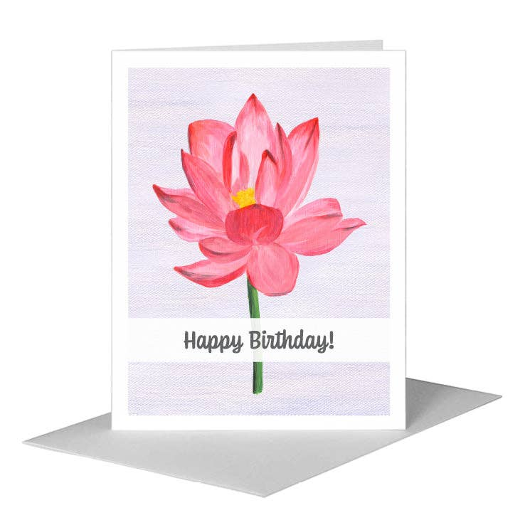 Happy Birthday Lotus Blossom Card
