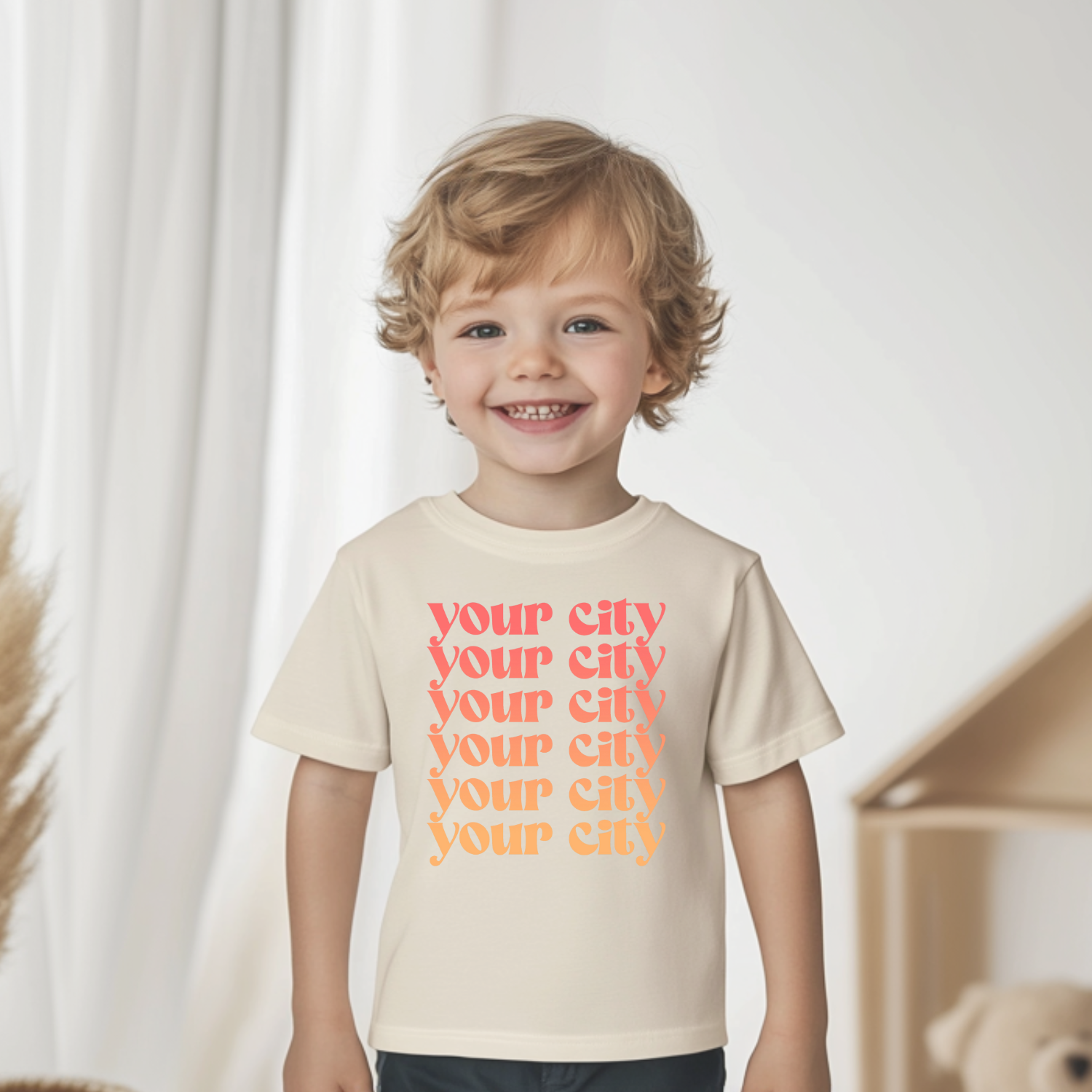 South Orange Ombre - Natural Toddler Tee