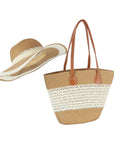 Woven Straw Tote and Sun Hat Set