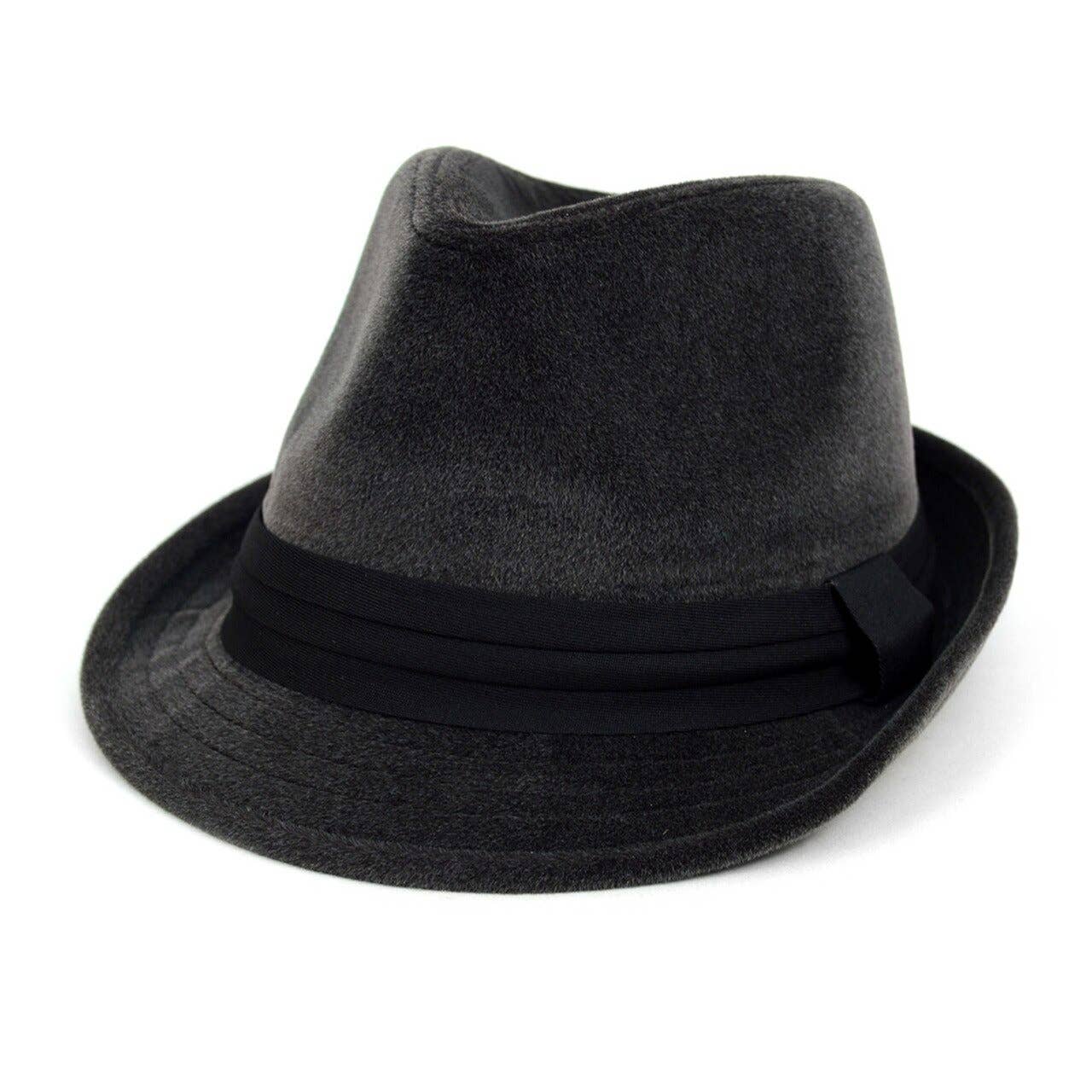 Trilby Fedora Hat with Black Band Trim