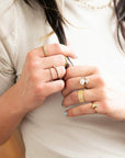 Moonstone Warrior Adjustable Brass Ring