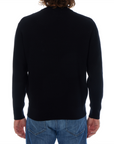 Allen Solid Textured 100% Cotton Sweater -Black