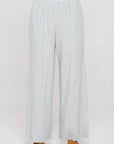 Made in USA Cotton Striped Wide Leg Pants with Pockets