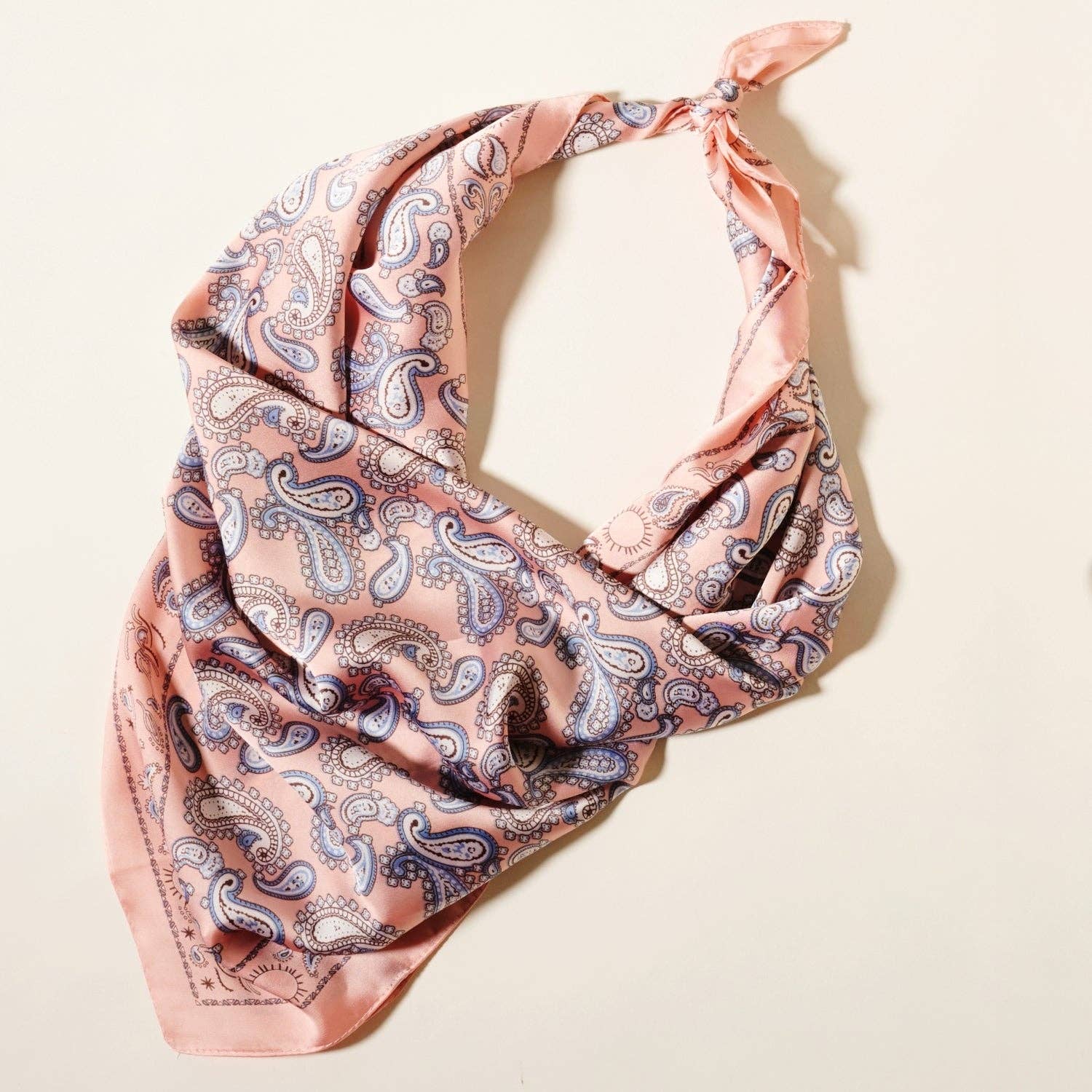 Classic Paisley Silk-Feel Polyester Bandana Scarf
