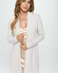 Made in USA Brushed Knit Draped Cardigan with Cashmere Feel