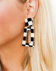 Kennedy - Black Checkered - Earrings