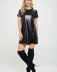 Made in USA Metallic Short Sleeve Dress