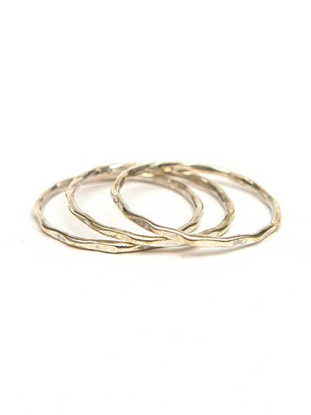 Sterling Stacking Rings - Textured: 10