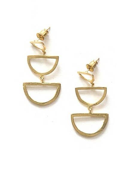 Reverberation Stud Earrings - Brass