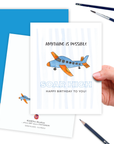 Kids Birthday Card, Birthday Airplane Lover Greeting Card