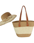 Woven Straw Tote and Sun Hat Set