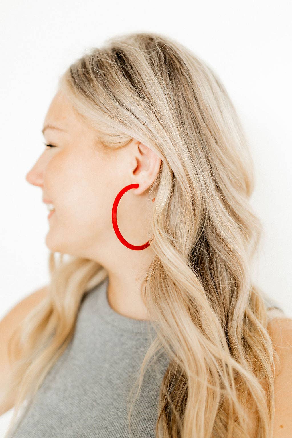 Holly Mega Hoop Earrings - True Red