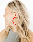 Holly Mega Hoop Earrings - True Red